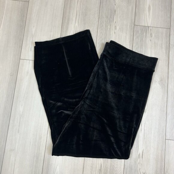 Spanx WOMENS Solid Black Velvet Front Slit Pant, Size 3X Stretch 20396R - Picture 2 of 8